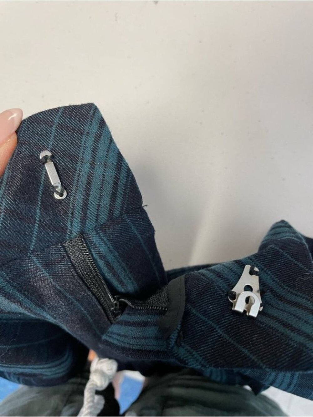 Cider Plaid Wide Leg Pants Blue Black 4XL Grunge Y2K Streetwear Academia Relaxed - Picture 14 of 15